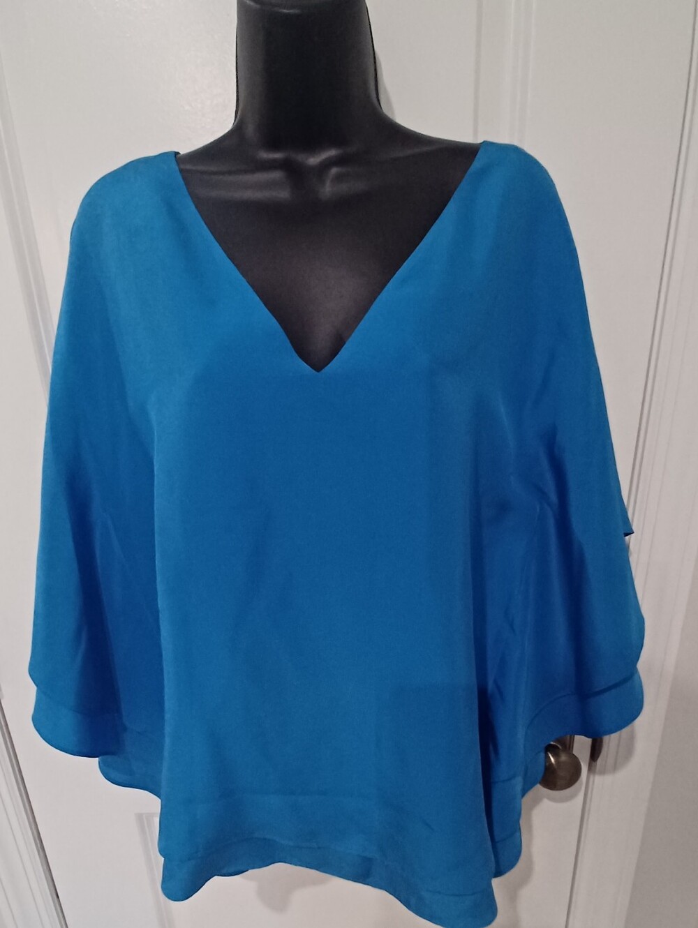 Vintage Ralph Lauren Black Label Blue Silk Blouse, 8